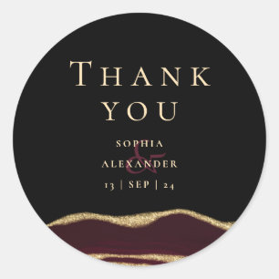 Burgundy gemstone classic round sticker