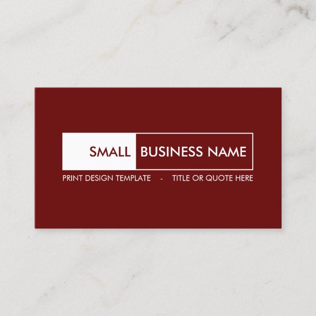 Burgundy Geometric Minimalist Simple Modern Unique Business Card (Front)
