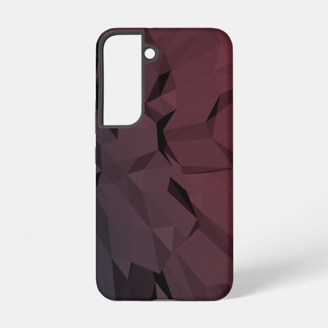 Burgundy Geometric Polygons Galaxy S22 Cases (Back)