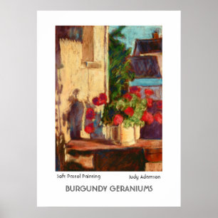 'Burgundy Geraniums' Poster/Print Poster