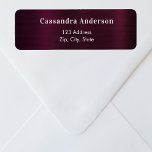 Burgundy glamourous return address<br><div class="desc">A burgundy metallic looking background. Personalise and add your name and address. Perfect for a wedding,  bridal shower,  baby shower or birthday party invitations.</div>