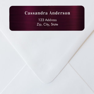 Burgundy glamourous return address