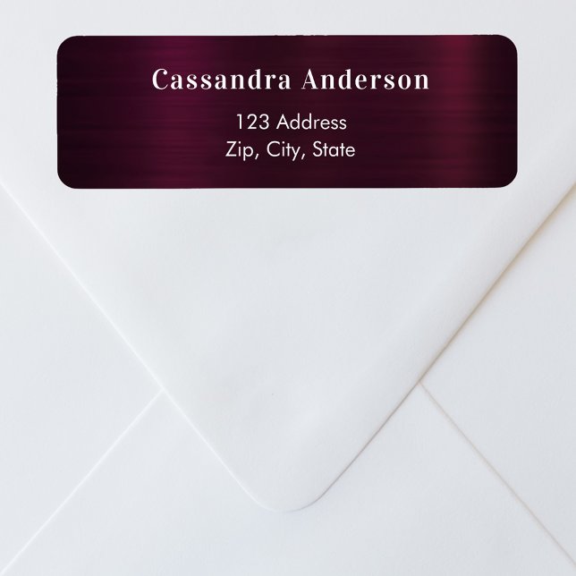 Burgundy glamourous return address (Creator Uploaded)