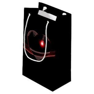 Burgundy Glass Heart Reflects Light Small Gift Bag