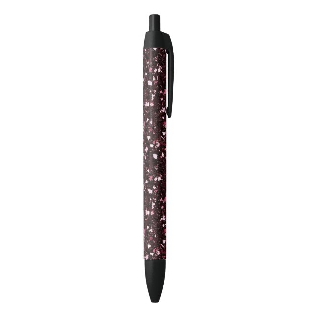 Burgundy Glitter Black Ink Pen (Bottom (Vertical))