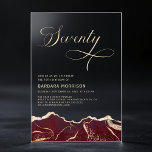 Burgundy Gold Agate 70th Seventy Birthday Party Acrylic Invitations<br><div class="desc">A sophisticated and elegant 70th birthday invitation featuring a luxurious burgundy and gold agate design. Printed on high-quality cardstock, this invitation combines modern style with timeless charm. The rich burgundy tones paired with radiant gold accents create a regal and refined aesthetic, making it the perfect choice for a memorable and...</div>