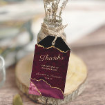Burgundy Gold Agate Geode Thanks Wedding Gift Tags<br><div class="desc">Burgundy Agate Geode gold glitter thanks favour wedding Gift Tag</div>