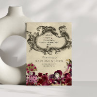 Burgundy Gold Alice in Wonderland Wedding