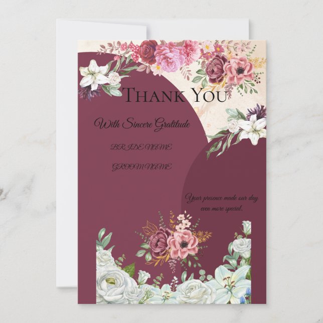 Burgundy Gold Appreciation Card (Front)