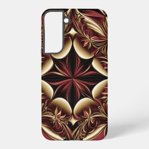 Burgundy Gold Black Damask Flower Samsung Galaxy Case