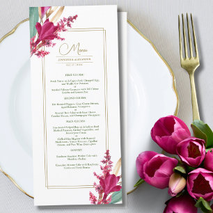 Burgundy & Gold Bloom Wedding Menu