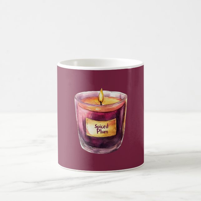 Burgundy Gold Candle Coffee Mug (Center)