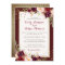 Burgundy Gold Confetti Floral Wedding Invitation
