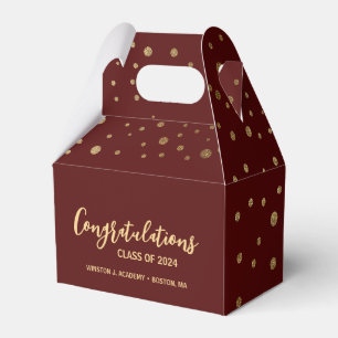 Burgundy gold Congratulations class of 2024 grad Favour Box