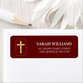 Burgundy Gold Cross 1st Holy Communion Address