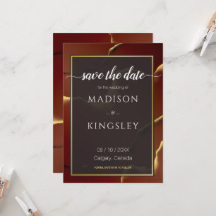 🤵 Burgundy Gold Elegant Inky Abstract Wedding Invitation
