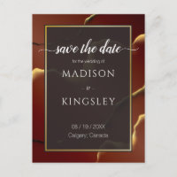 🤵 Burgundy Gold Elegant Inky Abstract Wedding