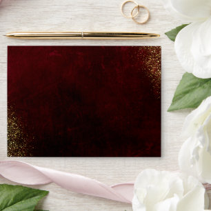 Burgundy Gold Elegant Wedding Envelope