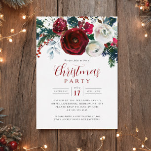 Burgundy Gold Festive Foliage Christmas Party 