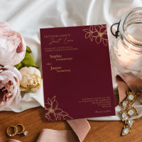 Burgundy Gold Floral Nothing Fancy Wedding