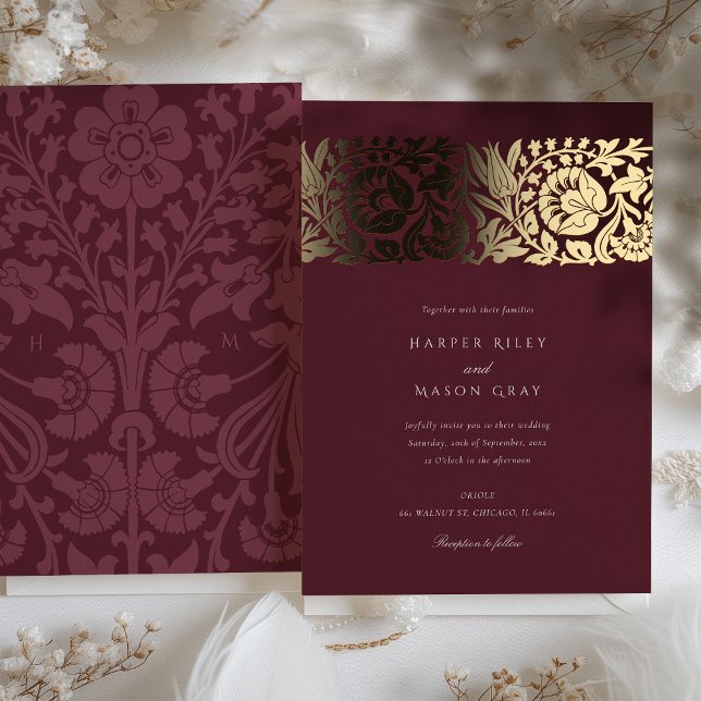 Burgundy Gold Floral Wedding (Creator Uploaded)