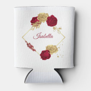 burgundy & gold flowers elegant wedding  can cooler
