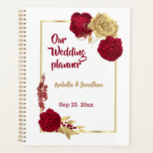 burgundy & gold flowers elegant wedding planner