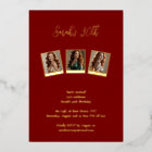 Burgundy & Gold Foil Photo 30th Birthday 