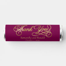 Burgundy & Gold Foil Thank You Calligraphy Wedding
