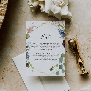 Burgundy Gold Geometric Hotel Enclosure Card