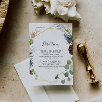 Burgundy Gold Geometric Wedding Directions