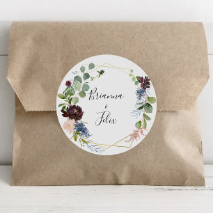 Burgundy Gold Geometric Wedding Envelope Seals