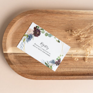 Burgundy Gold Geometric Wedding Gift Registry Enclosure Card