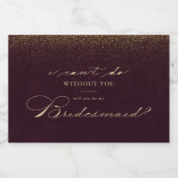 Burgundy Gold Glitter Bridesmaid Proposal 