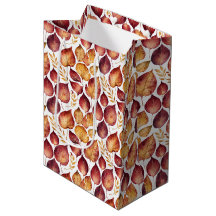 Burgundy & Gold Leaf Pattern