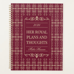 Burgundy & Gold Planner Personalized Name & Year
