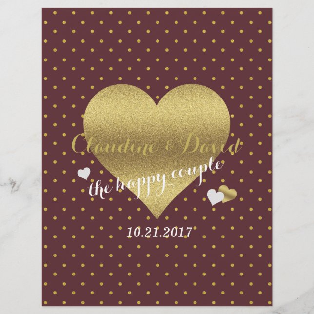 Burgundy & Gold Polka Dot Wedding Party (Front)