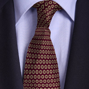 Burgundy & Gold Polkadot Medical Cross Doctors Tie