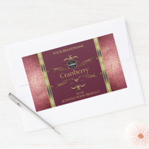 Burgundy Gold Product Labels Glitter Borders Logo