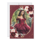 Burgundy Gold Quinceañera Flowers Butterfly Photo