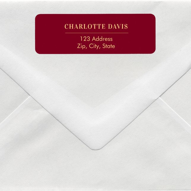 Burgundy gold return address  (Creator Uploaded)