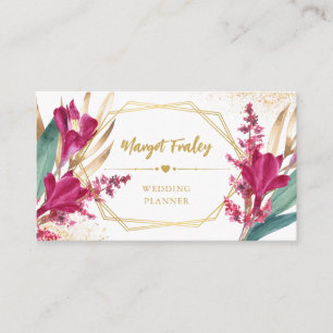 Burgundy & Gold Wedding Planner Business Card