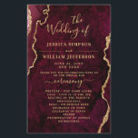 Burgundy Golden Marble Wedding Ceremony Program<br><div class="desc">For further customisation,  please click the "customise further" link and use our design tool to modify this template. If you prefer Thicker papers / Matte Finish,  you may consider to choose the Matte Paper Type. 
 If you need help or matching items,  please contact me.</div>