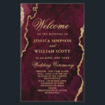 Burgundy Golden Marble Wedding Ceremony Program<br><div class="desc">For further customisation,  please click the "customise further" link and use our design tool to modify this template. If you prefer Thicker papers / Matte Finish,  you may consider to choose the Matte Paper Type. 
 If you need help or matching items,  please contact me.</div>