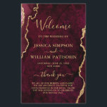 Burgundy Golden Marble Wedding Ceremony Program<br><div class="desc">For further customisation,  please click the "customise further" link and use our design tool to modify this template. If you prefer Thicker papers / Matte Finish,  you may consider to choose the Matte Paper Type. 
 If you need help or matching items,  please contact me.</div>