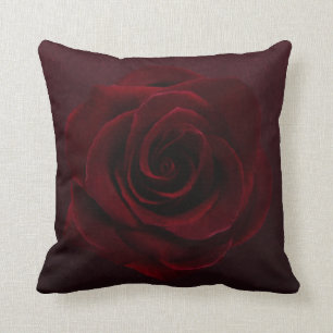 Burgundy Gothic Rose Cushion