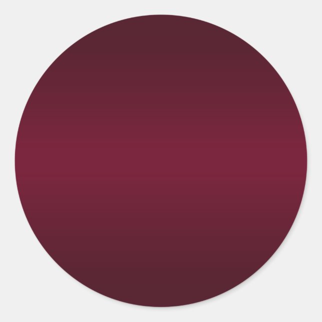 Burgundy Gradient Blank Classic Round Sticker (Front)
