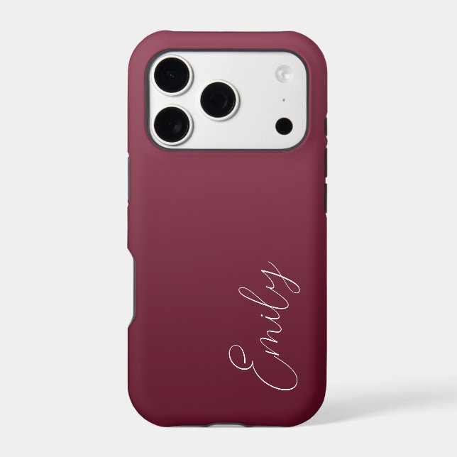 Burgundy Gradient Calligraphy Script Personalized (Back)