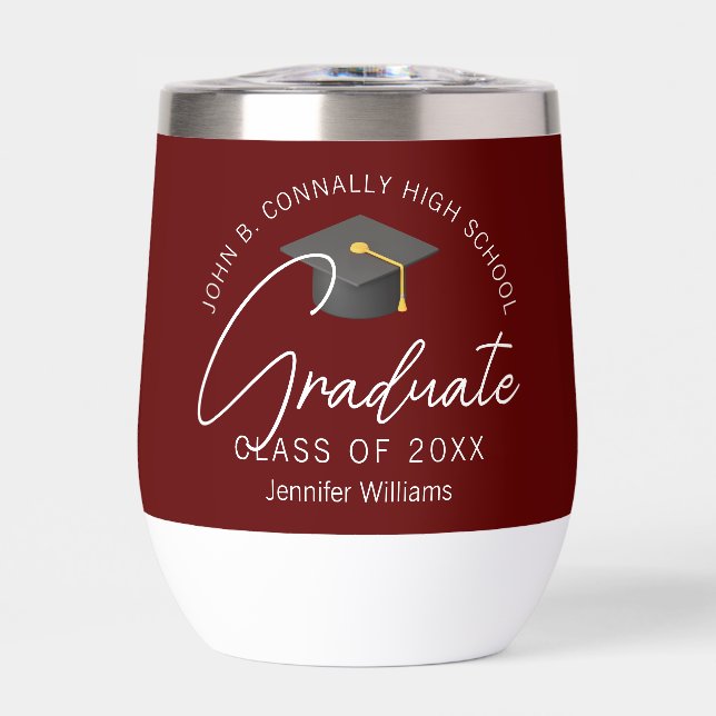 Burgundy Graduation Party Customised Graduate (Front)
