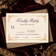 Burgundy Grand Opera RSVP Enclosure Card